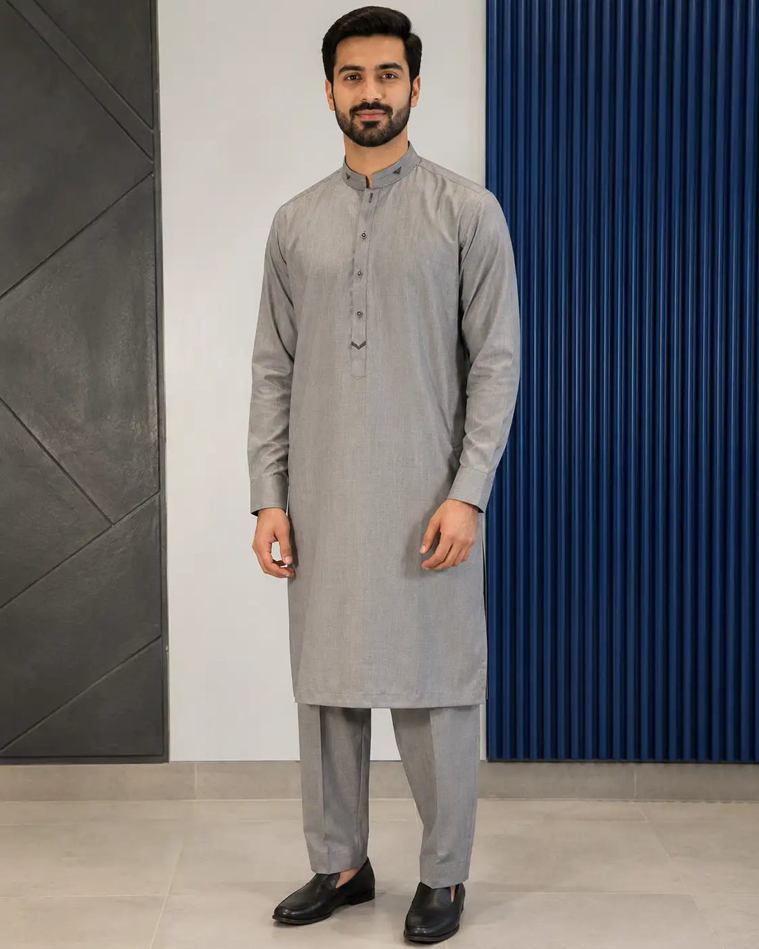 Karimi Mens Wear 2026 Coastal Signature Sea Green 100% Polyester Blended Fabric Large Mens Kurta Pajama Set Variant 03 - Mens Kurta Pajama Set in Sea Green, Large, front product view