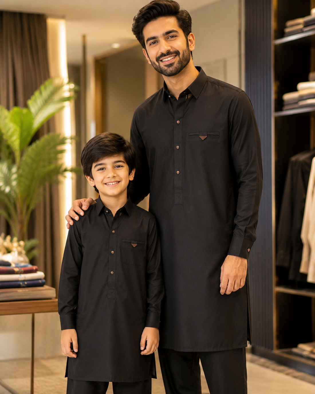 Karimi Mens Wear Verdant Royal 4 Years Olive Green 2026 100% Polyester Blended Fabric Boys Eastern Wear Set Variant 01 - Boys Eastern Wear Set in Olive Green, 4 Years, front product view