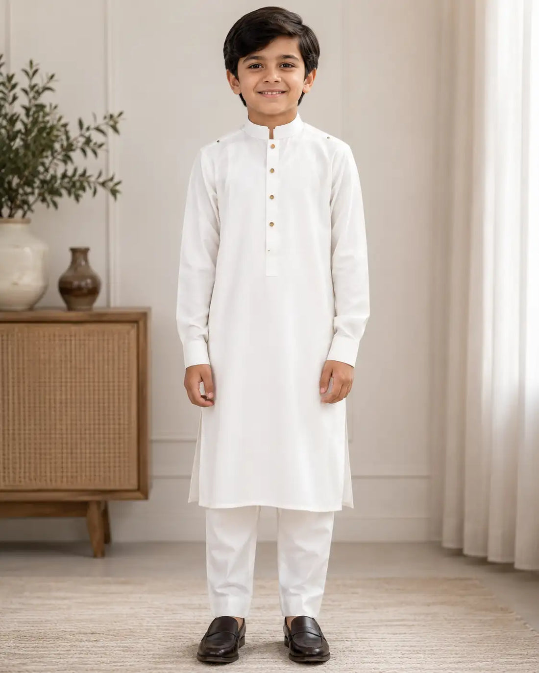 Karimi Mens Wear Modern Essentials Medium Royal Blue 2026 100% Polyester Blended Fabric Boys Shalwar Kameez Variant 12 - Boys Shalwar Kameez in Royal Blue, Medium, front product view