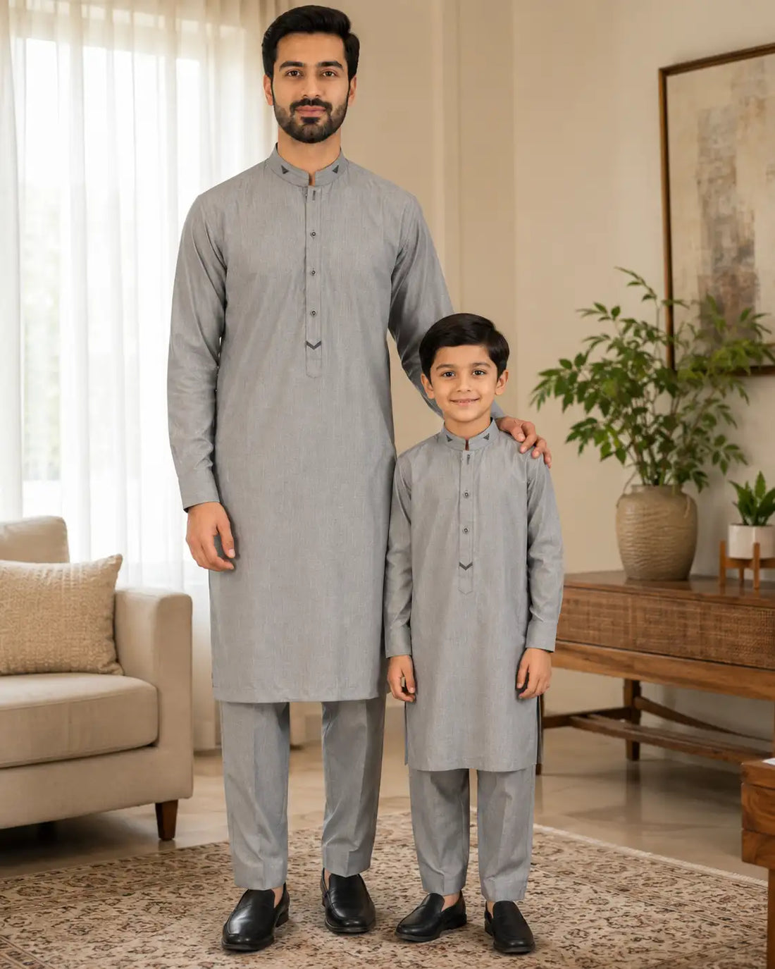 Karimi Mens Wear 2026 Earthbound Classics Chocolate Brown 100% Polyester Blended Fabric 12 Years Boys Kurta Pajama Set Variant 04 - Boys Kurta Pajama Set in Chocolate Brown, 12 Years, front product view