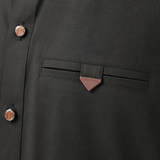 Jet Black Detailing Kurta-Pajama For Men's