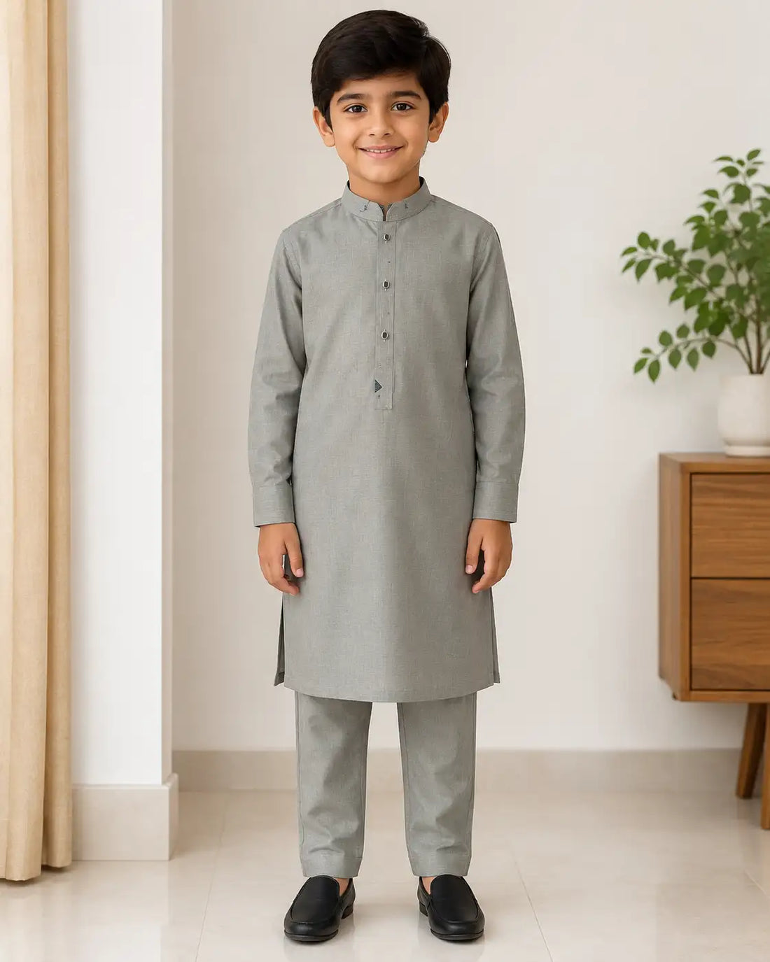 Karimi Mens Wear Blue Steel 2026 Design 03 One Size 100% Polyester Blended Fabric Mens Shalwar Kameez Variant 01 - Mens Shalwar Kameez in Design 03, One Size, front product view